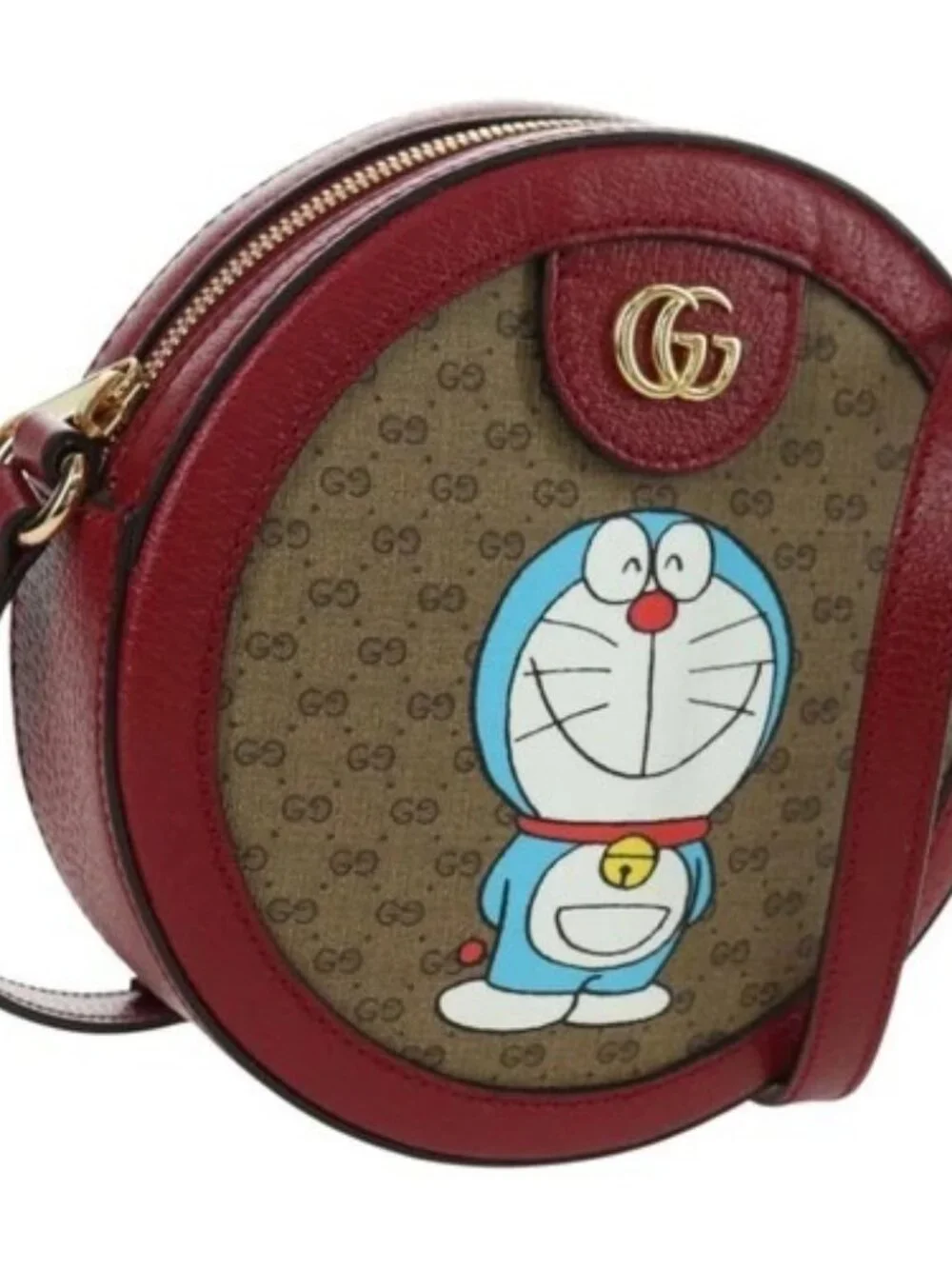 GUCCI Micro GG Supreme Doraemon x Fujiko-Pro Bag PVC Beige 625216 Auth BAZ631SM